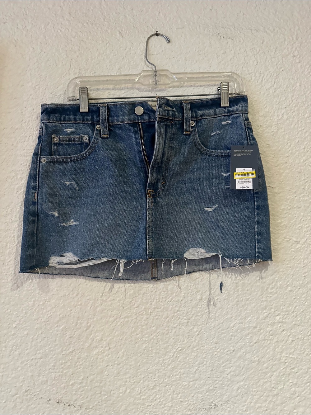 Universal Thread Distressed Blue Denim Mini Skirt